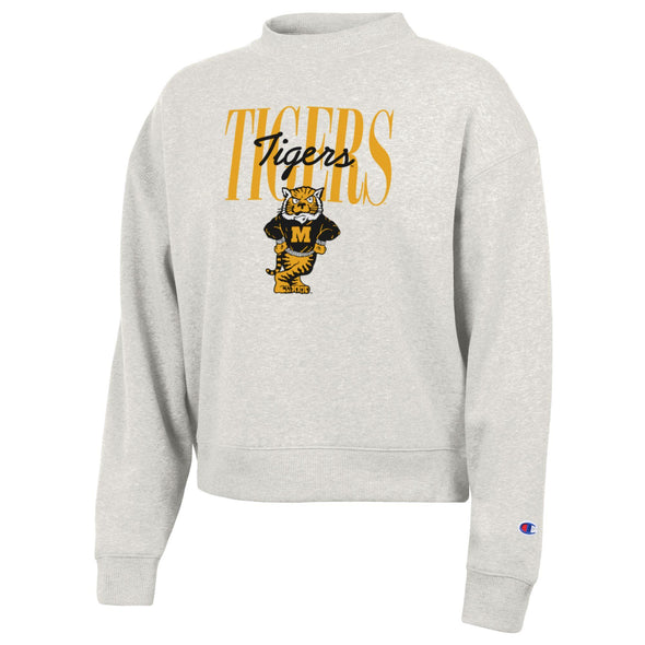 Mizzou Tigers 2025 Champion® TAM Student Designed Women's Vault Sweater Tiger Tan Crew Sweatshirt
