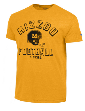 Mizzou Tigers Champion® Mizzou Football Retro Helmet Gold T-Shirt