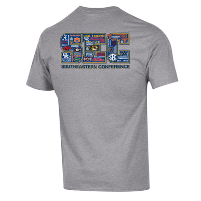 Mizzou Tigers Champion® SEC All Schools Oval Tiger Head Grey T-Shirt