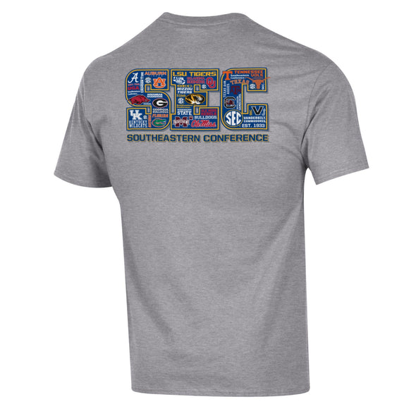 Mizzou Tigers Champion® SEC All Schools Oval Tiger Head Grey T-Shirt