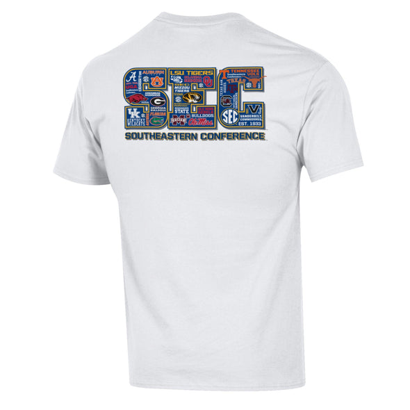 Mizzou Tigers Champion® SEC All Schools Oval Tiger Head White T-Shirt