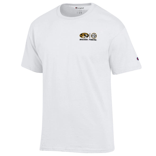 Mizzou Tigers Champion® SEC All Schools Oval Tiger Head White T-Shirt