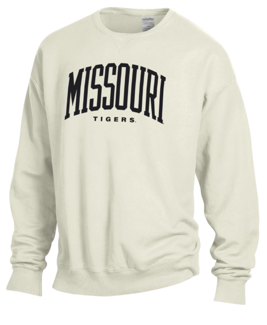 Mizzou Tigers GEAR for Sports Comfort Wash Missouri Tigers Home of the Tigers Vault Logos Ivory Sweatshirt