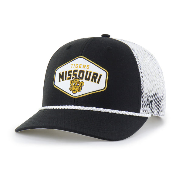 Mizzou Tigers 47 Brand Missouri Tigers Vault Beanie Rope Trucker Black White Mesh Snapback Adjustable Hat