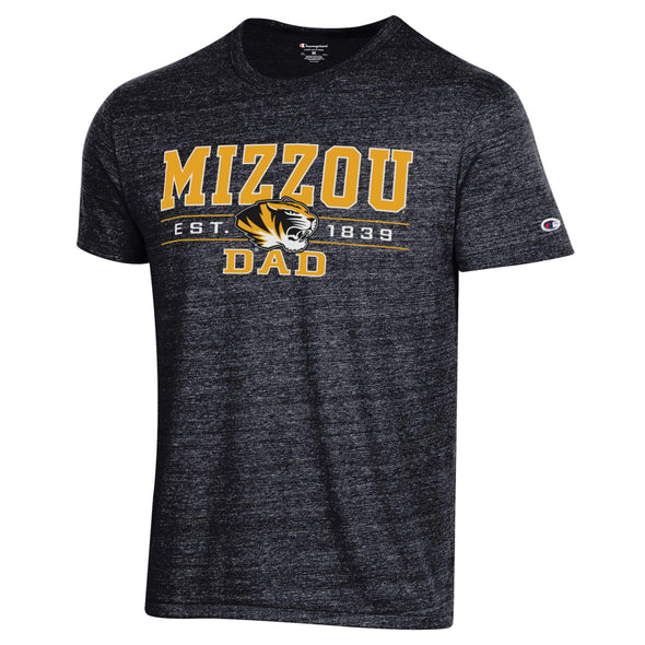 Mizzou Tigers Champion® Tiger Head Est. 1839 Dad Black Heather T-Shirt