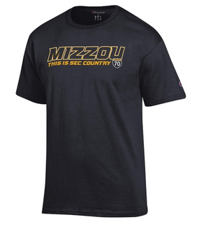 Mizzou Tigers Champion® SEC All Teams Road Map Black T-Shirt