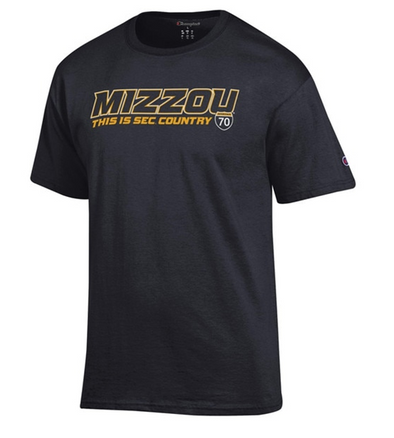 Mizzou Tigers Champion® SEC All Teams Road Map Black T-Shirt
