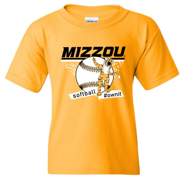 Mizzou Tigers Youth Softball Truman Gold #OWNIT T-Shirt