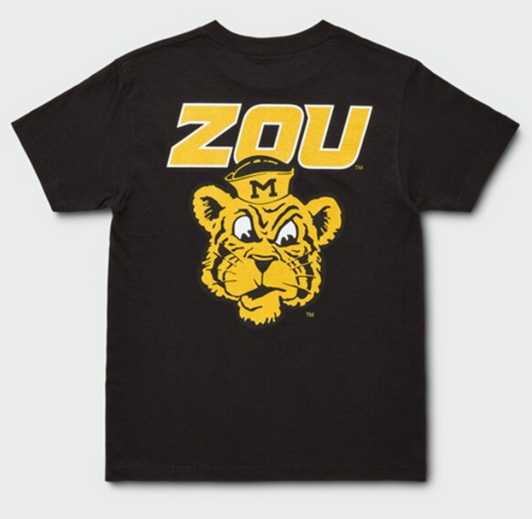 Mizzou Tigers Sandlot Goods MIZ Front Vault Beanie Tiger Back Black T-Shirt