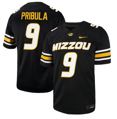 Mizzou Tigers Nike® 2025 Replica NIL Beau Pribula #9 Football Black Jersey