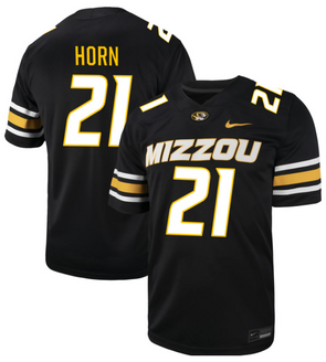 Mizzou Tigers Nike® 2025 Replica NIL Sam Horn #21 Football Black Jersey