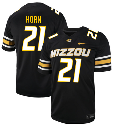 Mizzou Tigers Nike® 2025 Replica NIL Sam Horn #21 Football Black Jersey