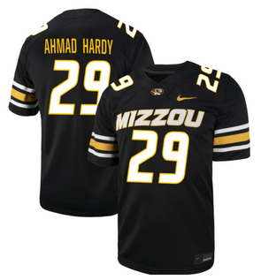 Mizzou Tigers Nike® 2025 Replica NIL Ahmad Hardy #29 Football Black Jersey