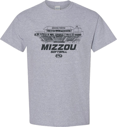Mizzou Tigers Colosseum Full Zip Gurney Oval Tiger Head Grey
