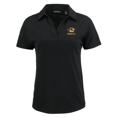 Mizzou Tigers Cutter and Buck Women's Coastline Dolman Tiger Head Black Polo