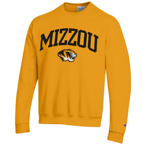 Mizzou Tiger Head Champion® Gold Sweatshirt