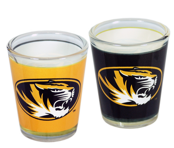 Mizzou Tigers Oval Tiger Head Two Tone Shot Glass