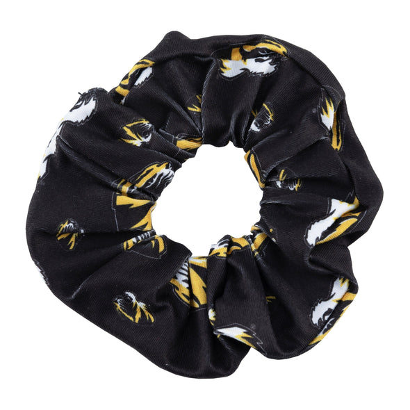 Mizzou Tigers Black and Gold Tiger Head Scrunchie