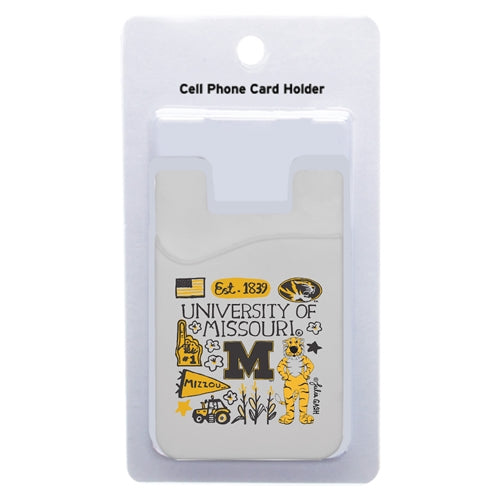 Mizzou Tigers Julia Gash White Silicone Phone Card Holder