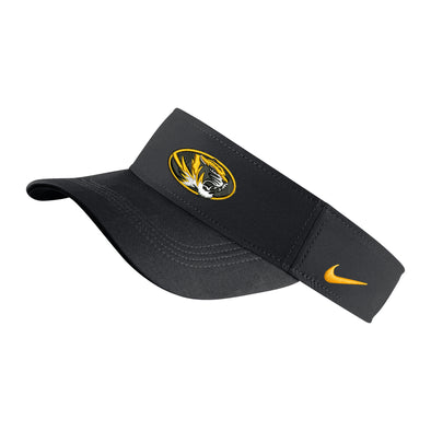 Mizzou Tigers Nike® 2024 Adjustable Oval Tiger Head Dri-Fit Black Visor