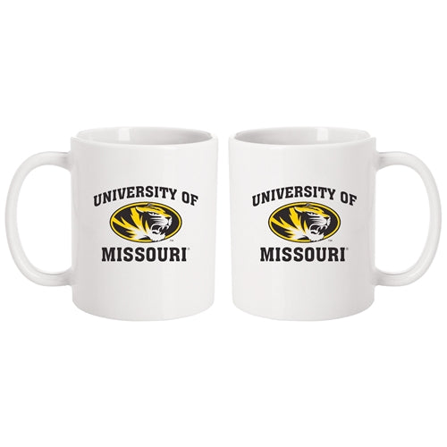 Mizzou Tigers University of Missouri Oval Tiger Head White Ceramic Mug