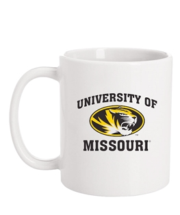 Mizzou Tigers University of Missouri Oval Tiger Head White Ceramic Mug