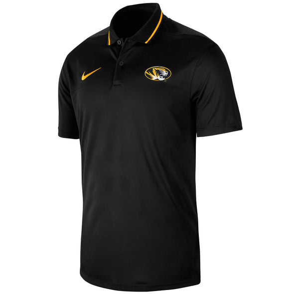 Mizzou Tigers Nike® 2023 Dri-Fit Sideline Coaches Oval Tiger Head Black Polo