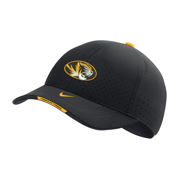 Mizzou Tigers Nike® 2023 Sideline Oval Tiger Head Adjustable Black Hat
