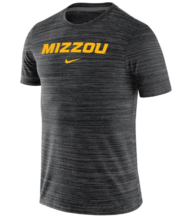 Mizzou Tigers Nike® 2023 Dri-Fit Velocity Team Issue Mizzou Black T-Shirt