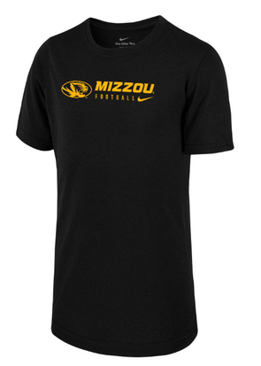 Mizzou Tigers Nike® 2023 Dri-Fit Youth Legend Sideline Black Cotton T-Shirt