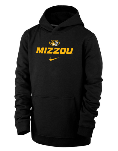 Mizzou Tigers Nike® 2023 Youth Sideline Oval Tiger Head Black Hoodie