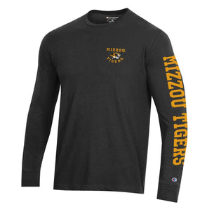 Mizzou Tigers Champion® Tiger Head Black Long Sleeve T-Shirt