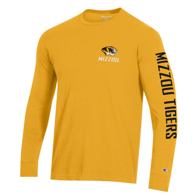 Mizzou Tigers Champion® Large Tiger Head Gold Long Sleeve T-Shirt