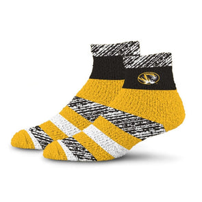 Mizzou Tigers Rainbow Soft Oval Tiger Head Black and Gold Sleep Socks