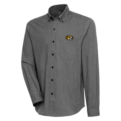 Mizzou Tigers Antigua Compression Mini Check Oval Tiger Head Dress Shirt