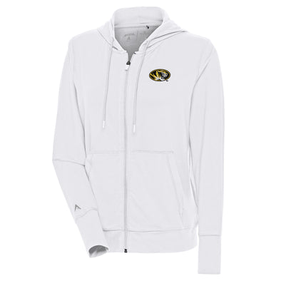 Mizzou Tigers Antigua Women's Full Zip Oval Tiger Head White Jacket