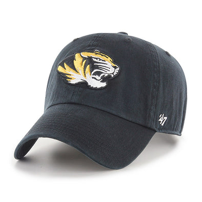 Mizzou Tigers Tiger Head Black Adjustable Hat