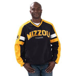 Mizzou Tigers Windshirt V-Neck Black and Gold Pullover Jacket