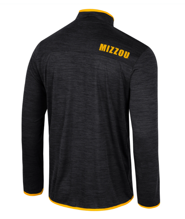Mizzou Tigers Colosseum 1/4 Zip Oval Tiger Head Black Long Sleeve