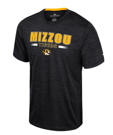 Mizzou Tigers Colosseum Marled Tiger Head Black T-Shirt