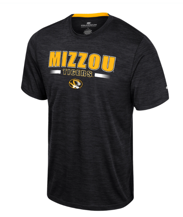 Mizzou Tigers Colosseum Marled Tiger Head Black T-Shirt