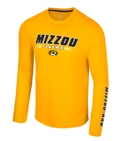 Mizzou Tigers Colosseum Endoskeleton Oval Tiger Head Gold Long Sleeve