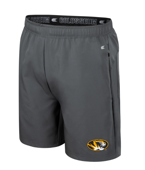 Mizzou Tigers Colosseum Oval Tiger Head Liquid Metal Grey Short