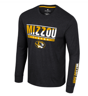 Mizzou Tigers Colosseum No Problemo Oval Tiger Head Black Long Sleeve