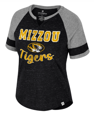 Mizzou Tigers Colosseum Special Agent Women's Oval Tiger Head Triblend Black T-Shirt
