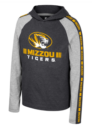 Mizzou Tigers Colosseum Youth Ned Oval Tiger Head Black Long Sleeve Hoodie