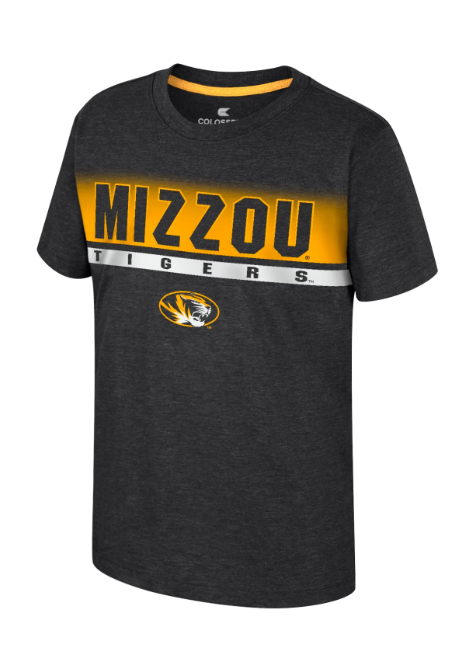 Mizzou Tigers Colosseum Youth Oval Tiger Head Black T-Shirt