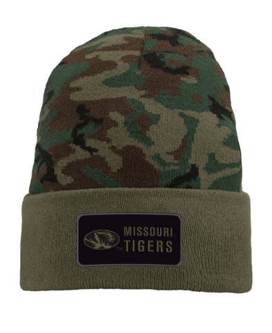 Mizzou Tigers Nike® 2023 Camo Oval Tiger Head Patch Knit Beanie