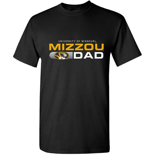 Mizzou Tigers University of Missouri Oval Tiger Head Dad Black T-Shirt
