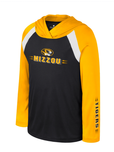 Mizzou Tigers Colosseum Youth Eddie Long Sleeve Oval Tiger Head Hooded Top